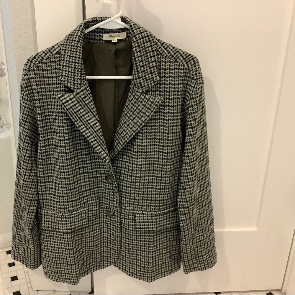 Madewell Oversized Knit Blazer in Houndstooth XXS